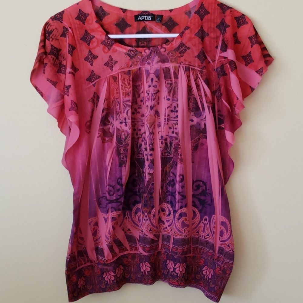 Apt 9 multi color short sleeve top